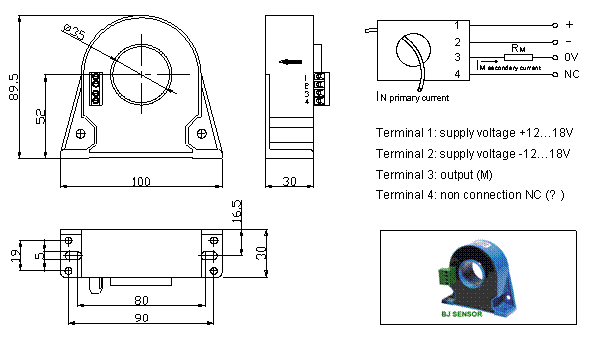 Closed-loop Hall current sensor CHB-300SG